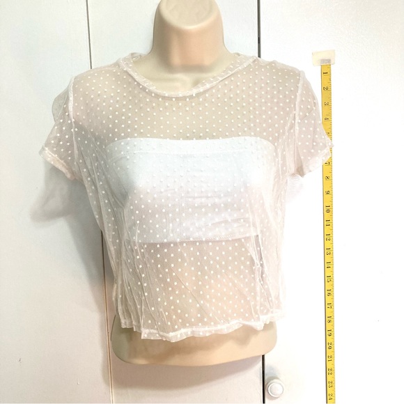 PacSun LA Hearts sheer polka dot crop top Medium - Picture 3 of 12